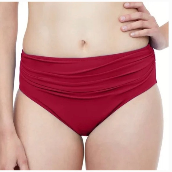 Womens Swim Bottoms Size 6 Profile PROFILE BY GOTTEX Ruby Red Bikini Bottom - Picture 2 of 9